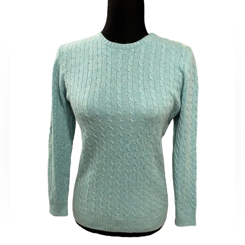 J. Crew Collection Italian Cashmere cable-knit sweater Medium E2094 HO 15